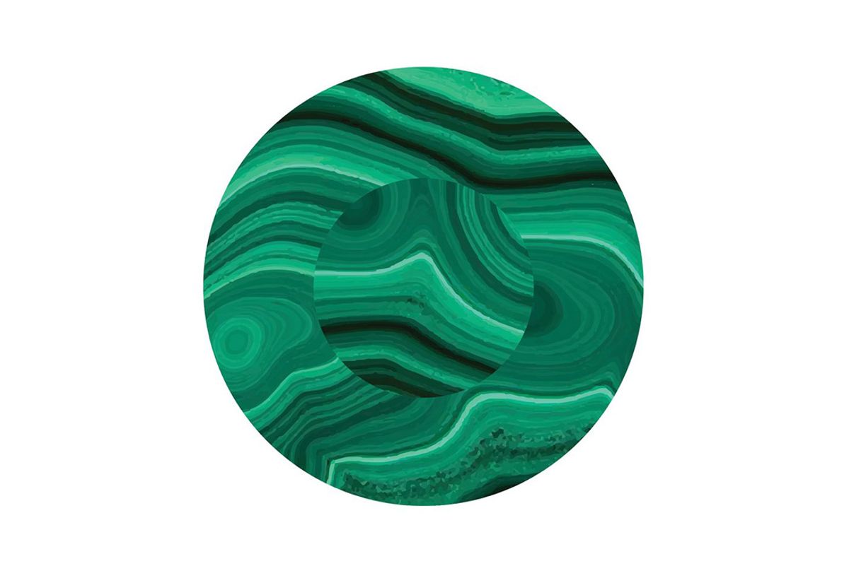 maison de mode set of 6 malachite coasters in green