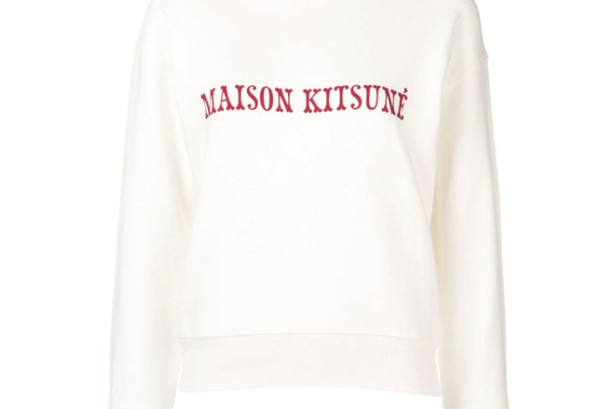 maison kitsune logo print sweatshirt