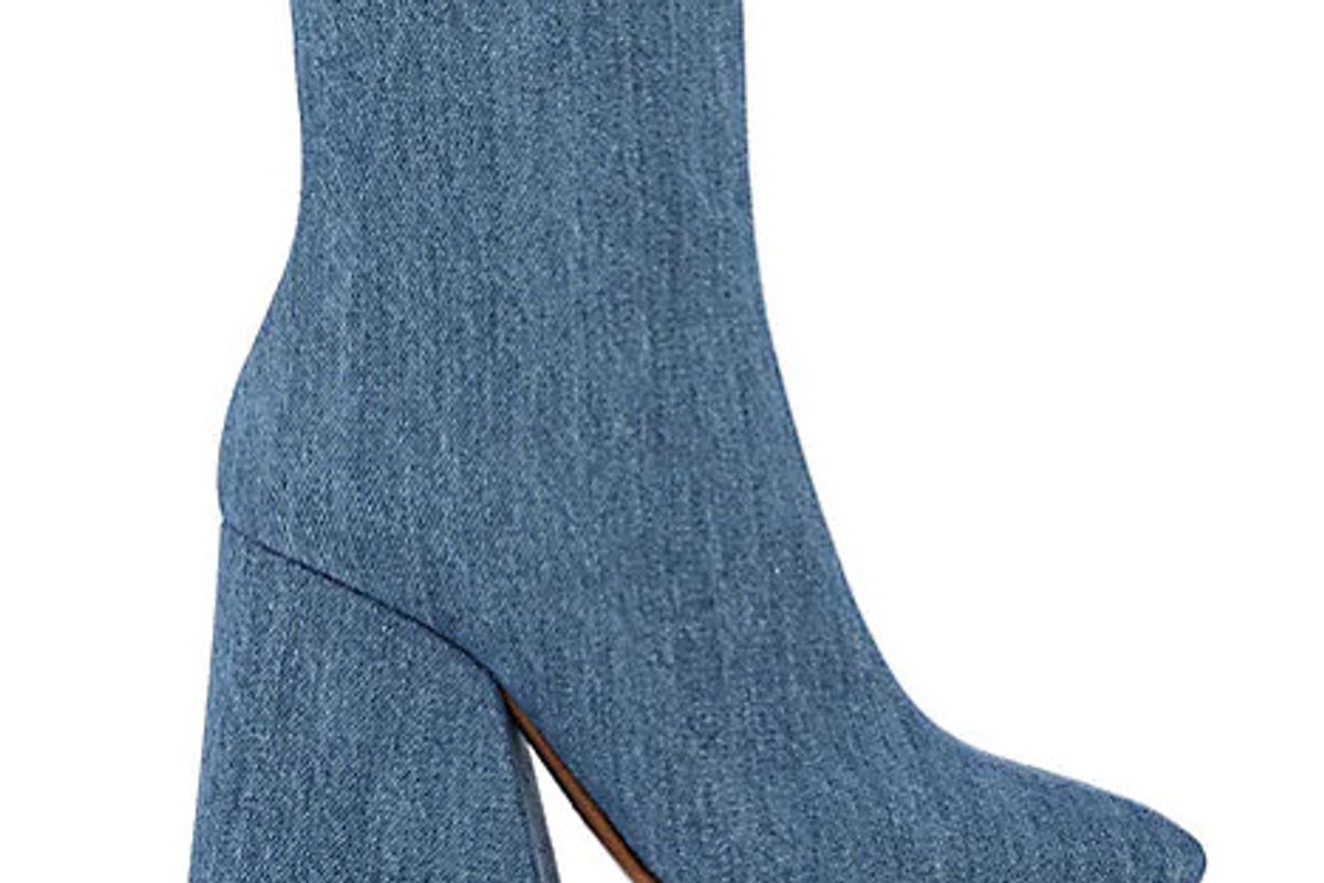 maison margiela angled heel denim ankle boots