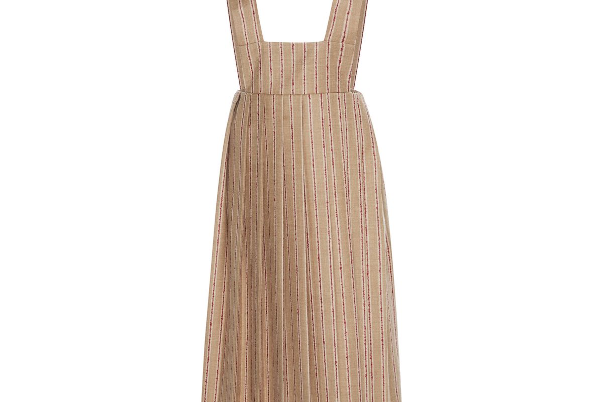 Pleated Overall Dress