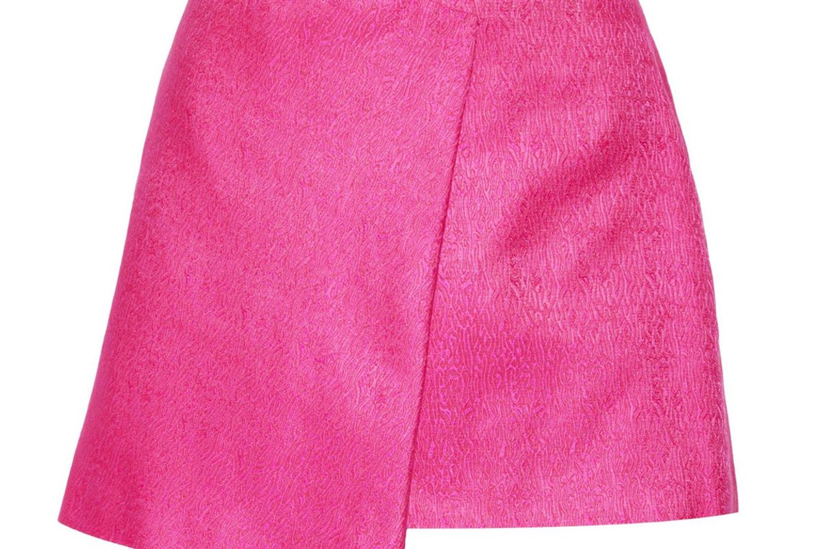 The Mini Wrap Skirt in Magenta Pink