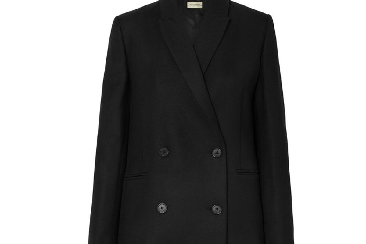 malene birger rivali double breasted twill blazer