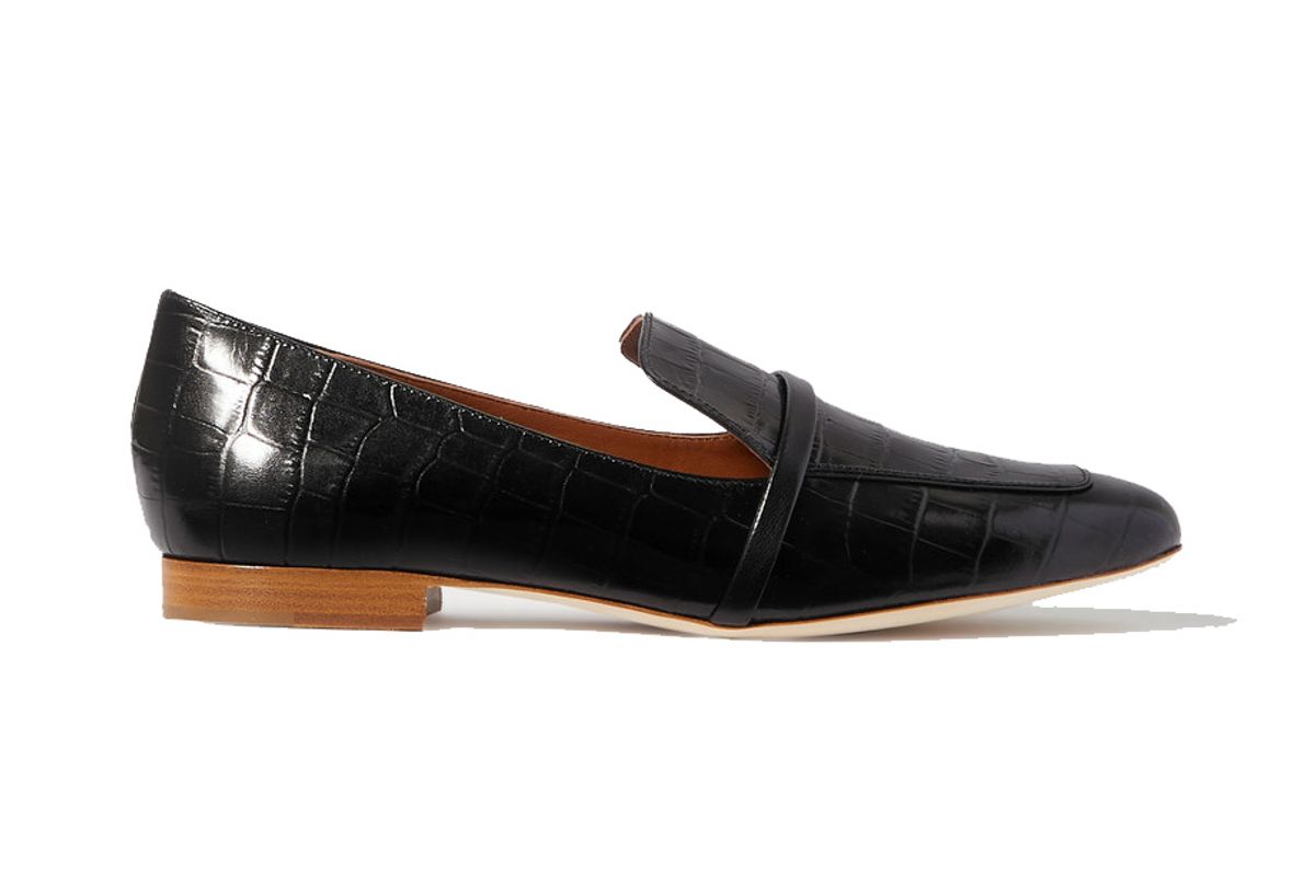 malone souliers jane croc effect leather loafers
