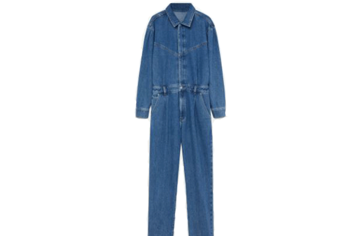 mango cotton denim jumpsuit