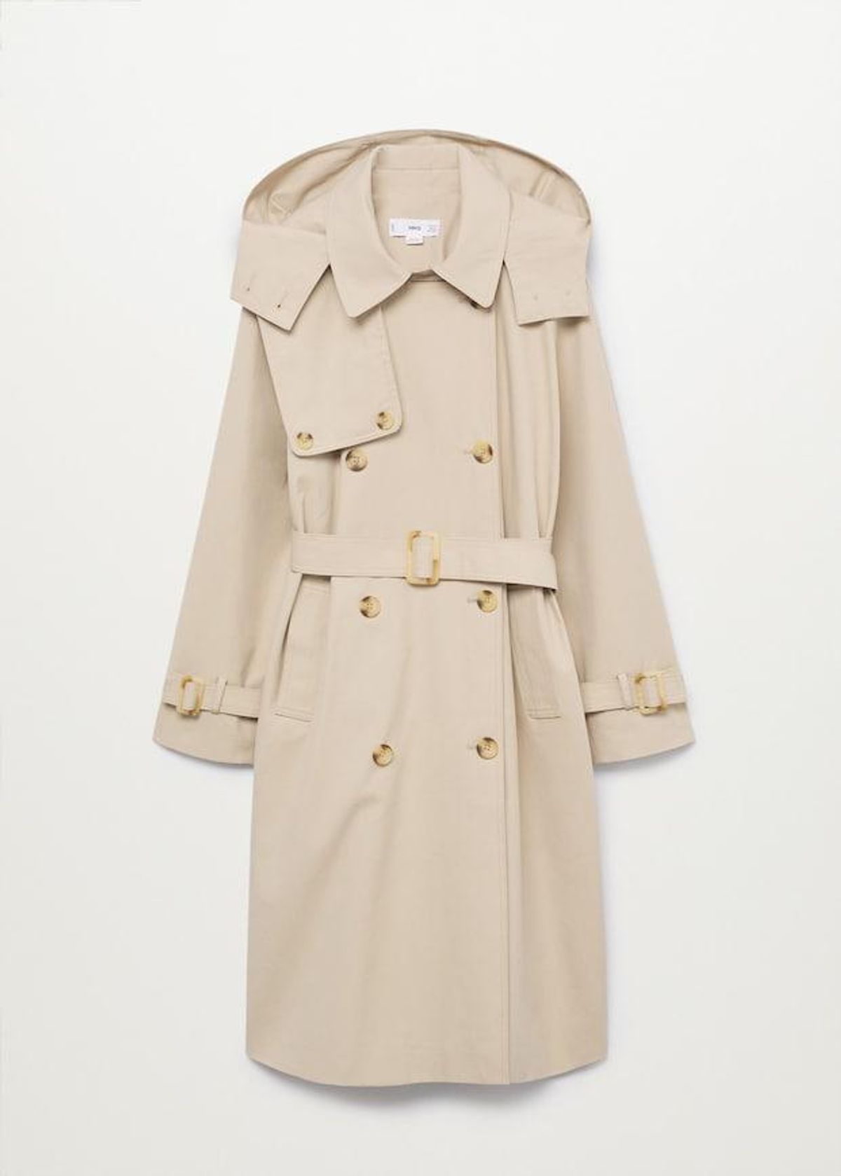 mango detachable hood trench coat