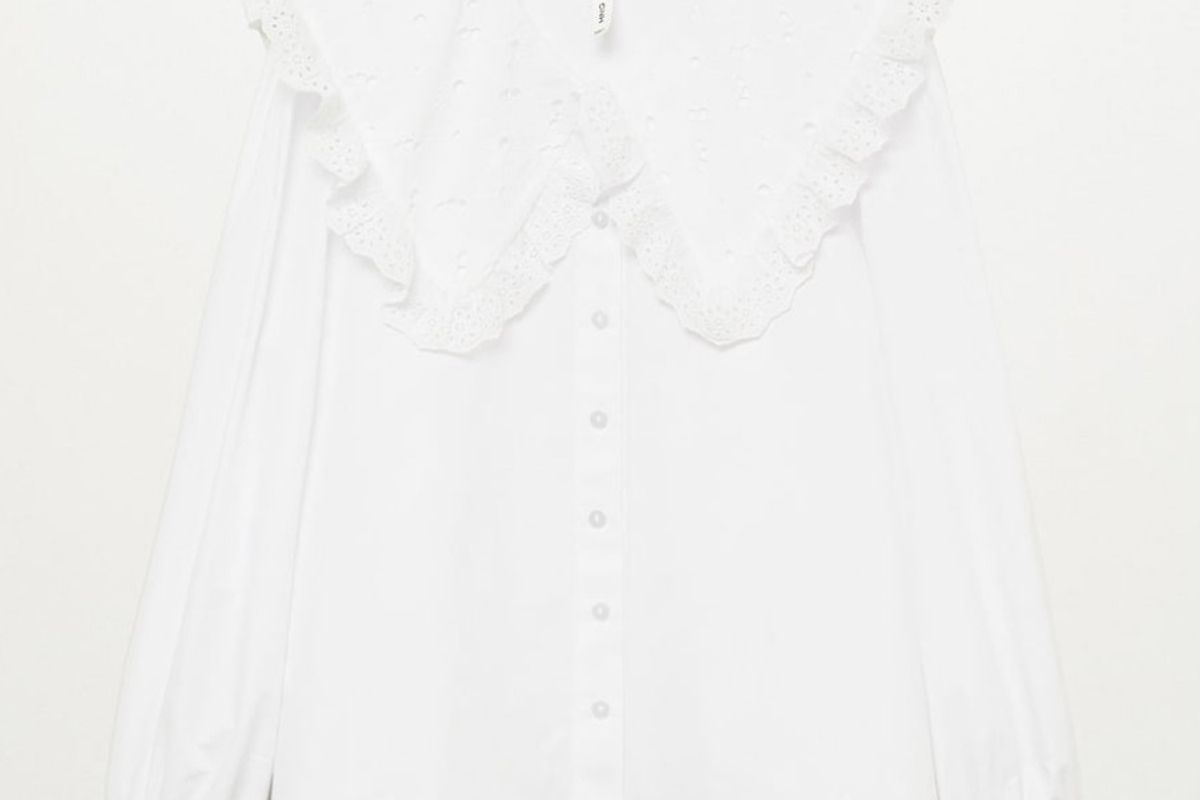 mango double baby collar shirt