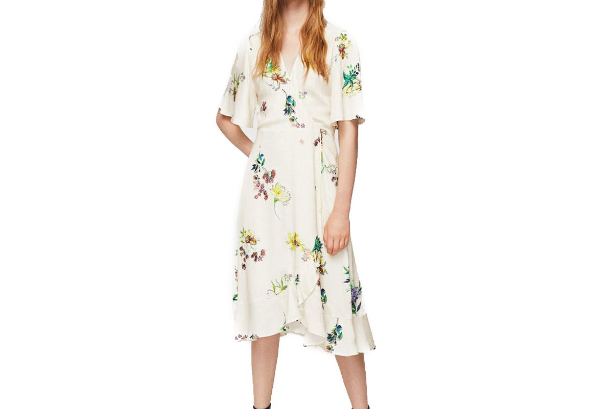 mango floral ruffled dress