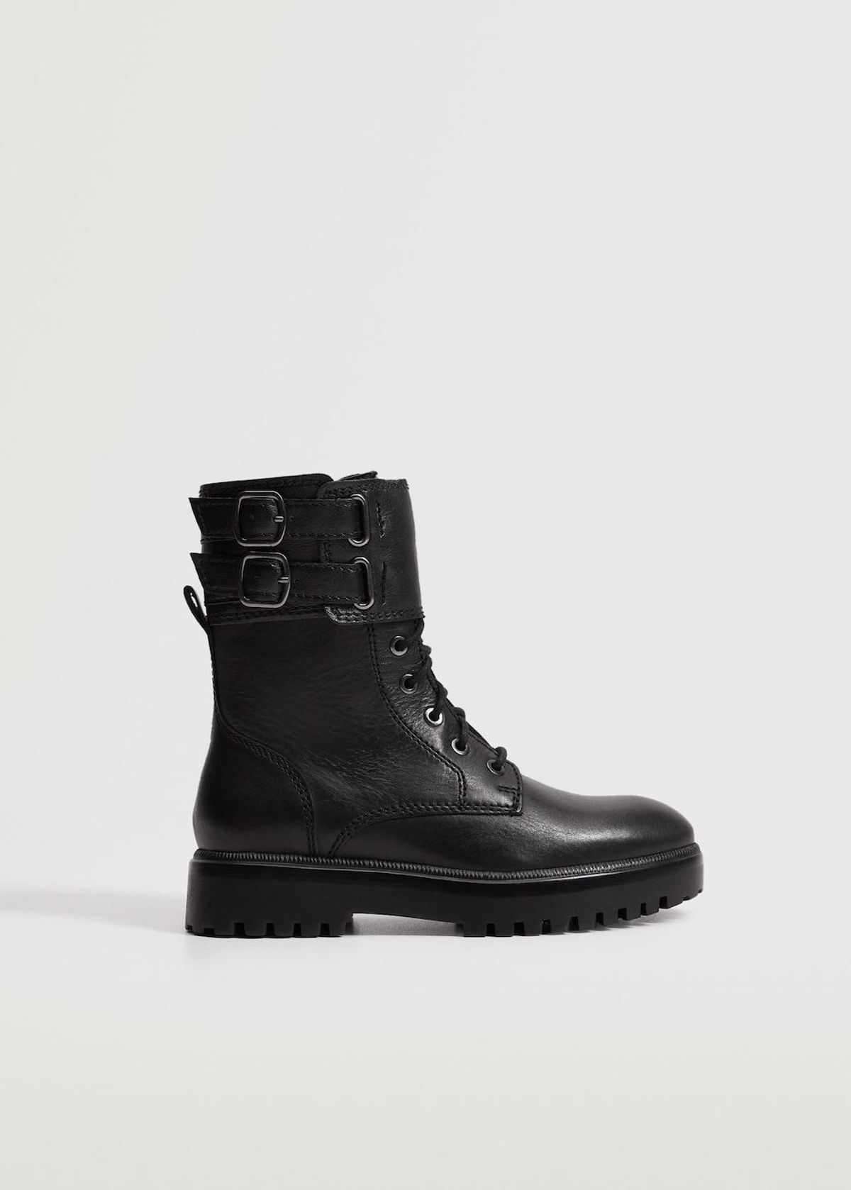 mango lace up leather boots