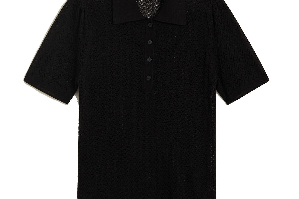 mango openwork knit polo