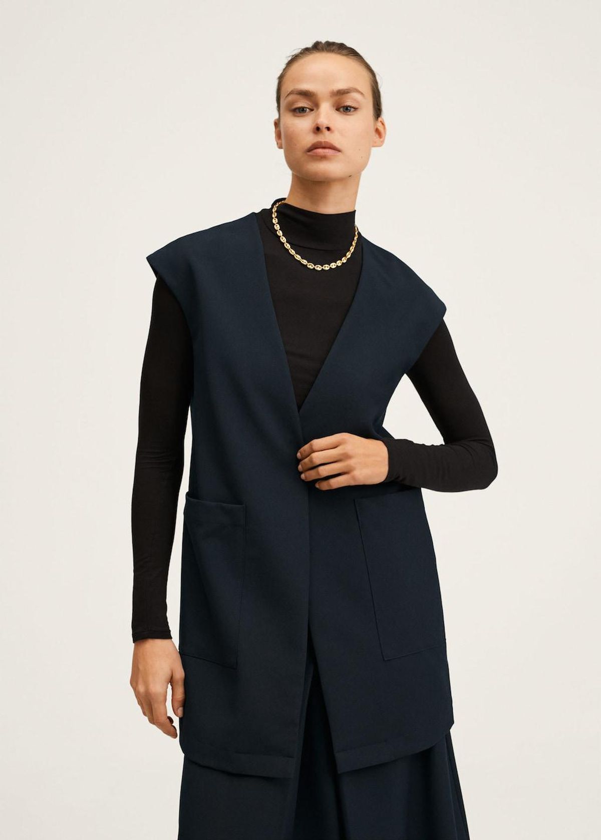 mango oversized vest with pockets