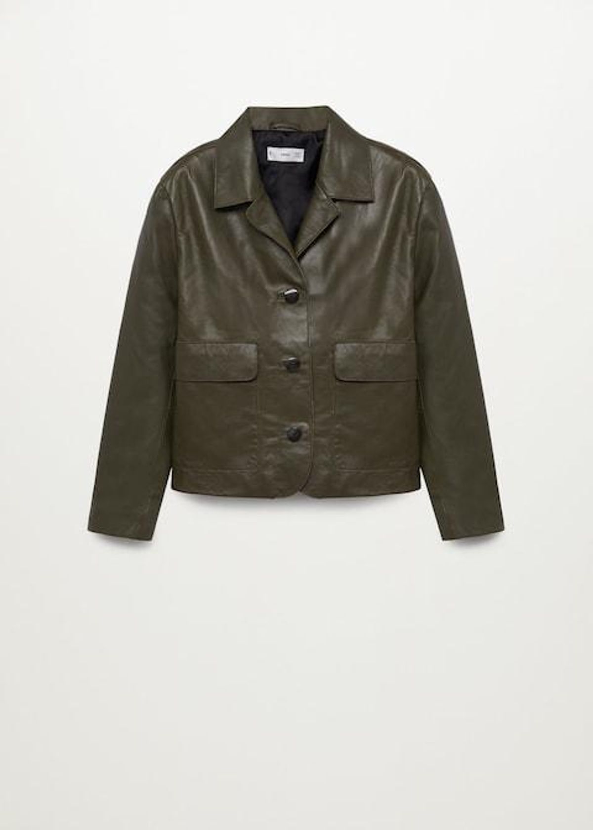 mango pockets leather jacket