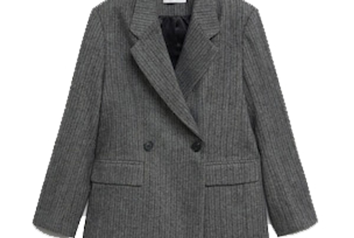 mango striped wool blazer