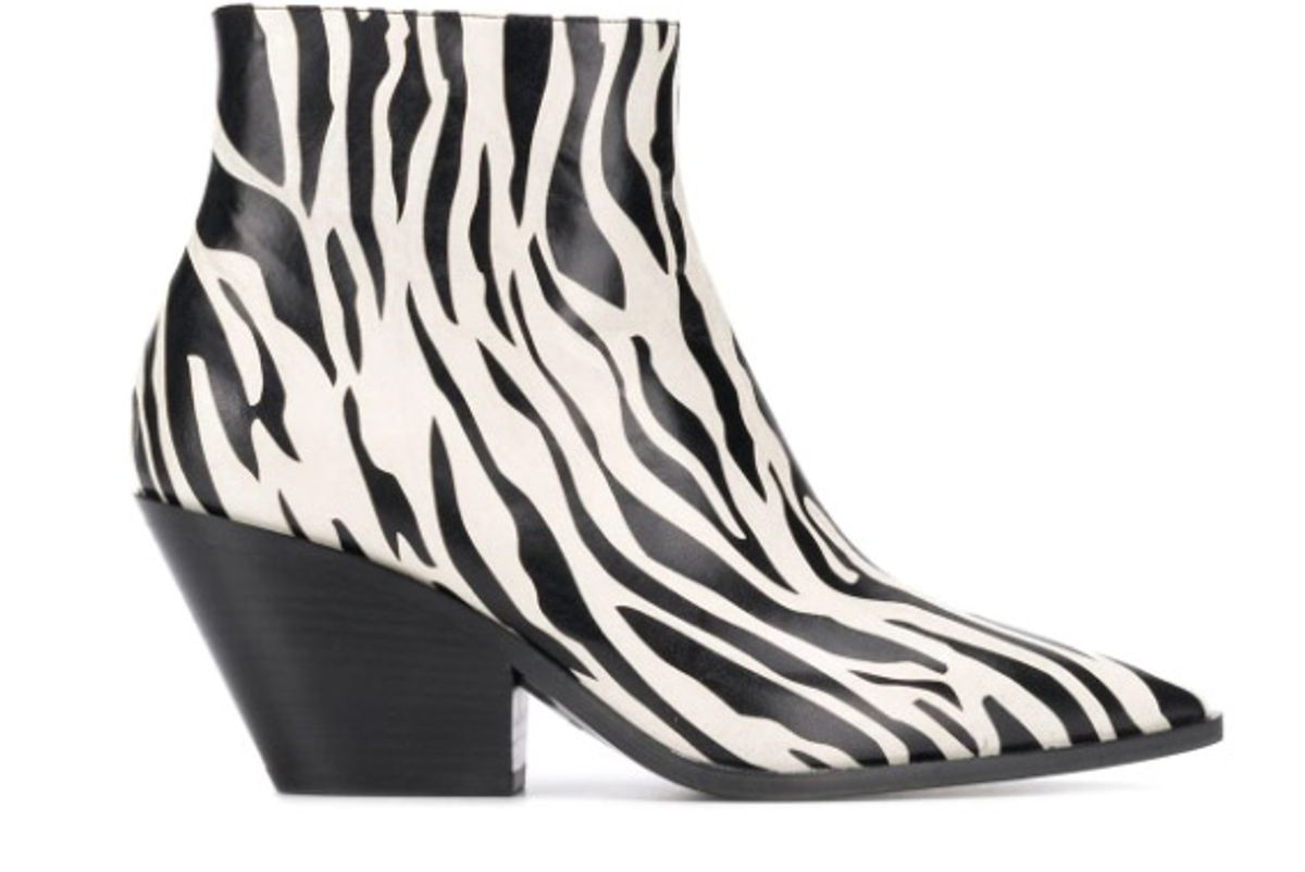 mango zebra leather ankle boots