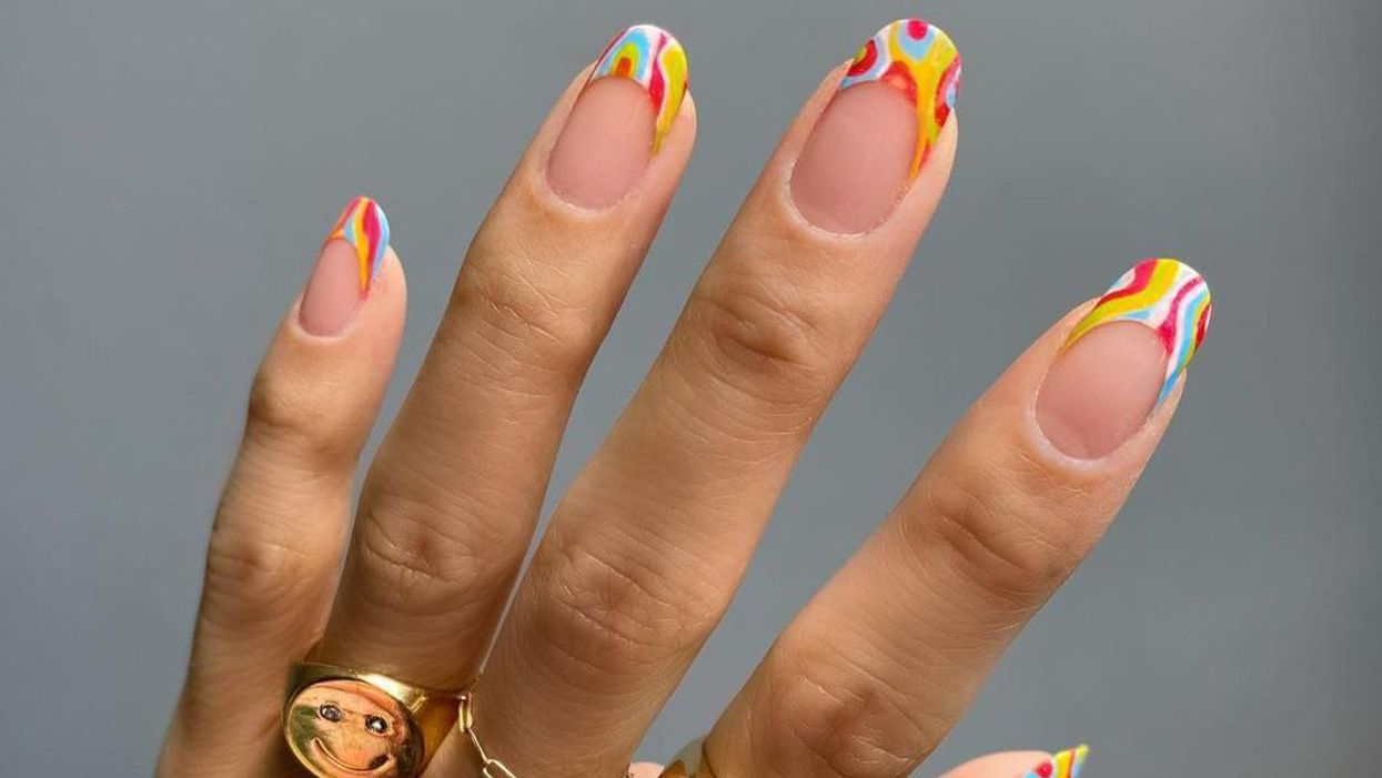 Designer Nail Art Sticker - LV Rainbow Supreme