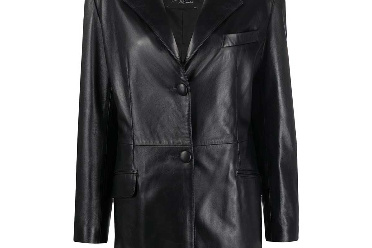 manokhi single breasted leather jacket