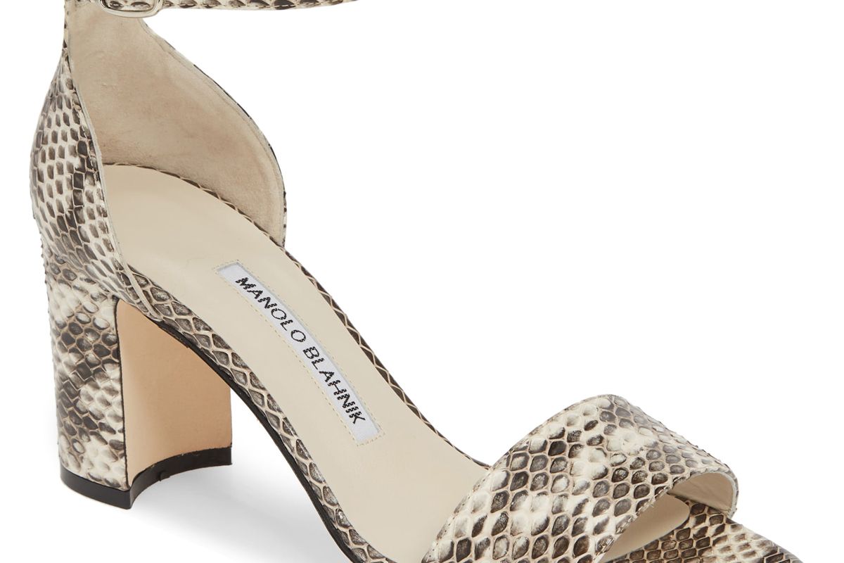 manolo blahnik laurato genuine snakeskin sandal