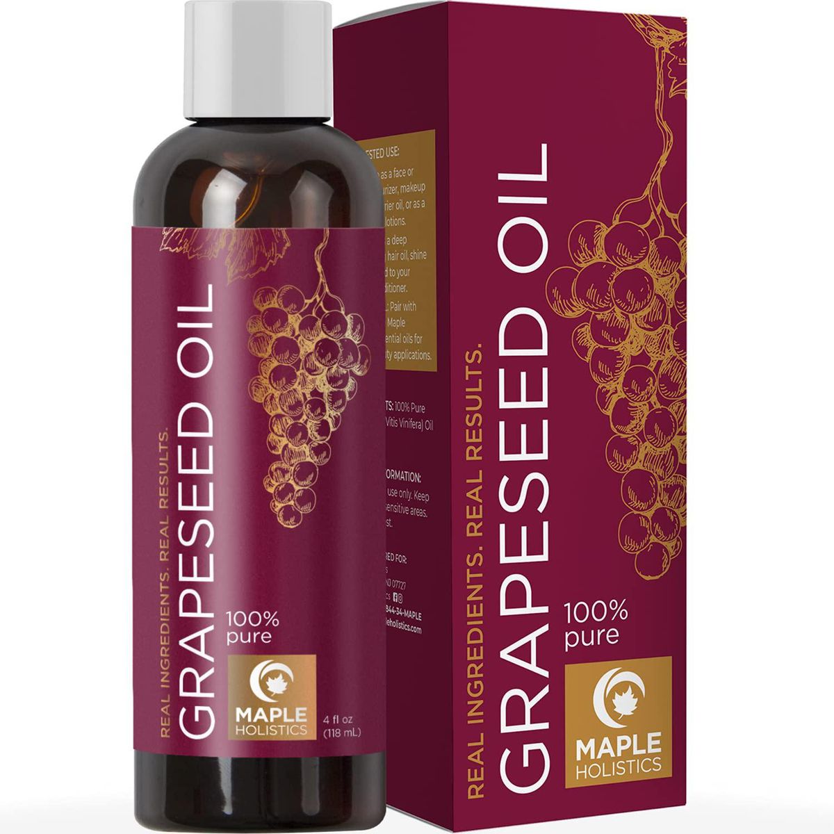 maple holistics pure grapeseed oil for skin care