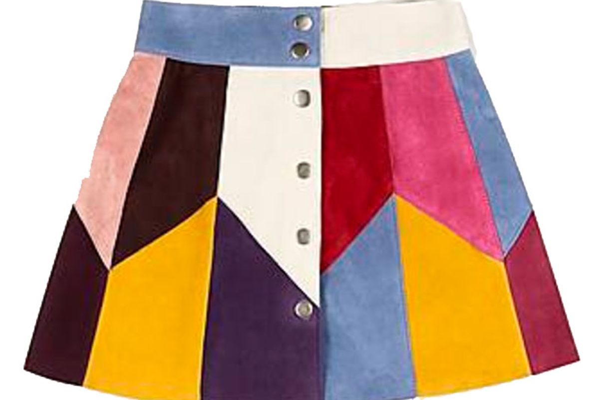 Rainbow Multi-Suede Skirt