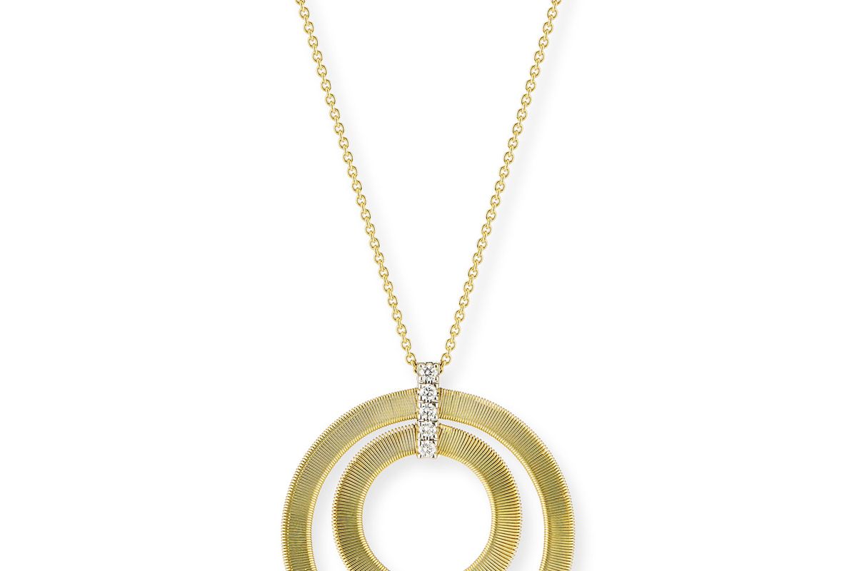 marco bicego masai concentric circle pendant with diamonds