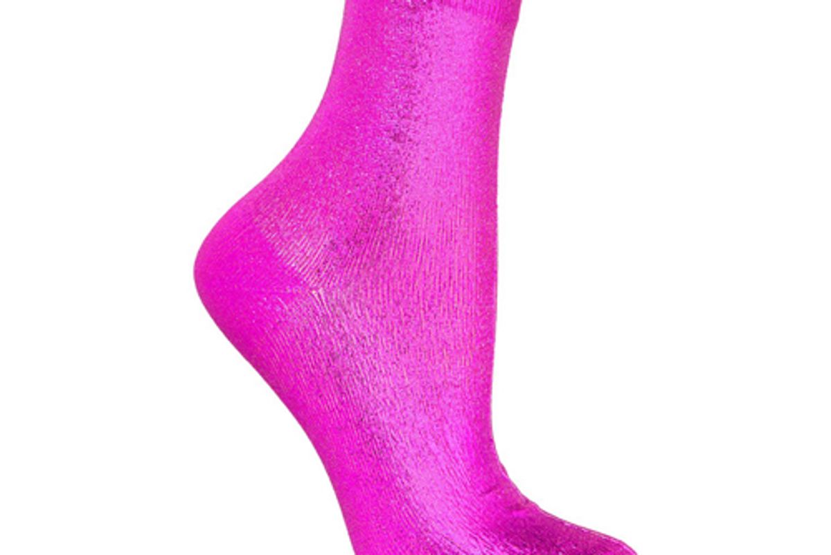 maria la rosa metallic coated silk blend socks