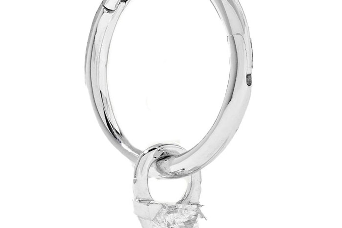 maria tash 18 karat white gold diamond hoop earring