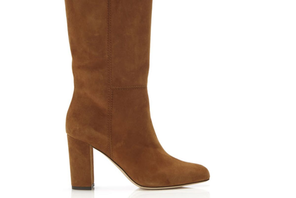 marion parke delila suede block heel mid calf boot