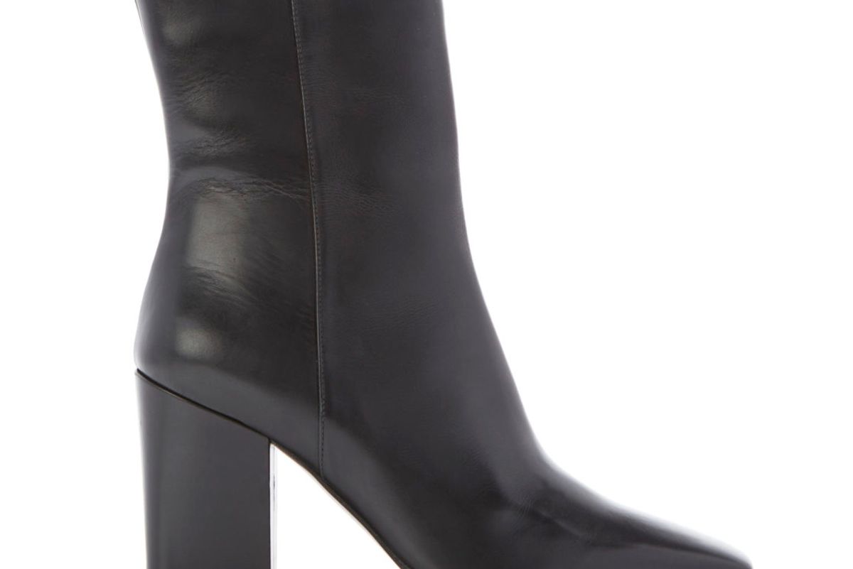 marion parker winnie leather square toe block heel bootie