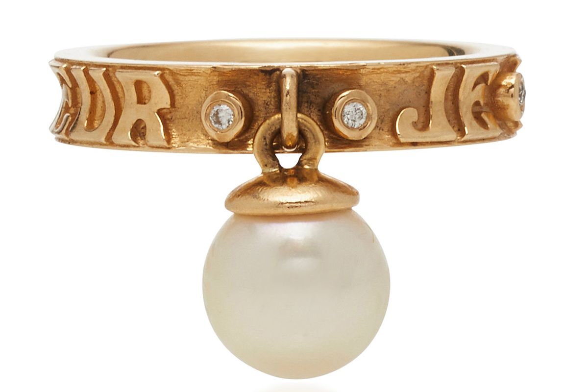 marlo laz dancing pearl gold diamond and pearl ring