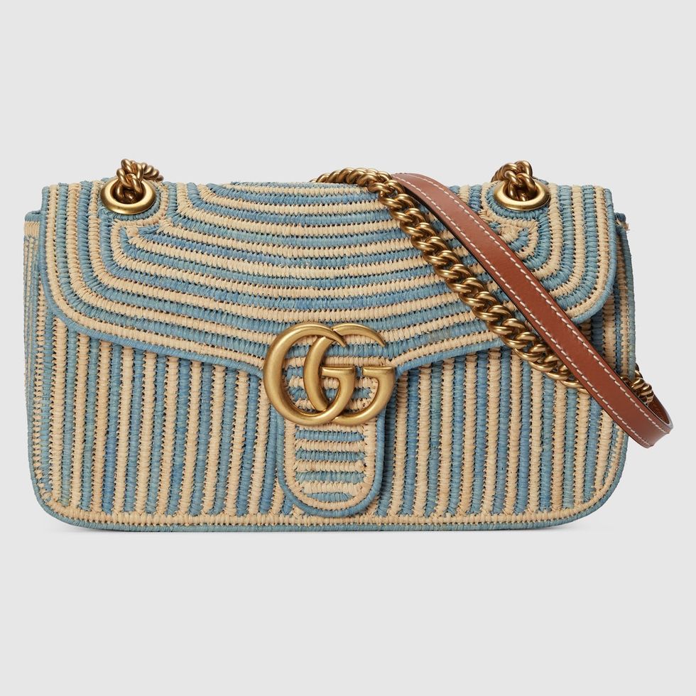 Marmont Small Straw Shoulder Bag