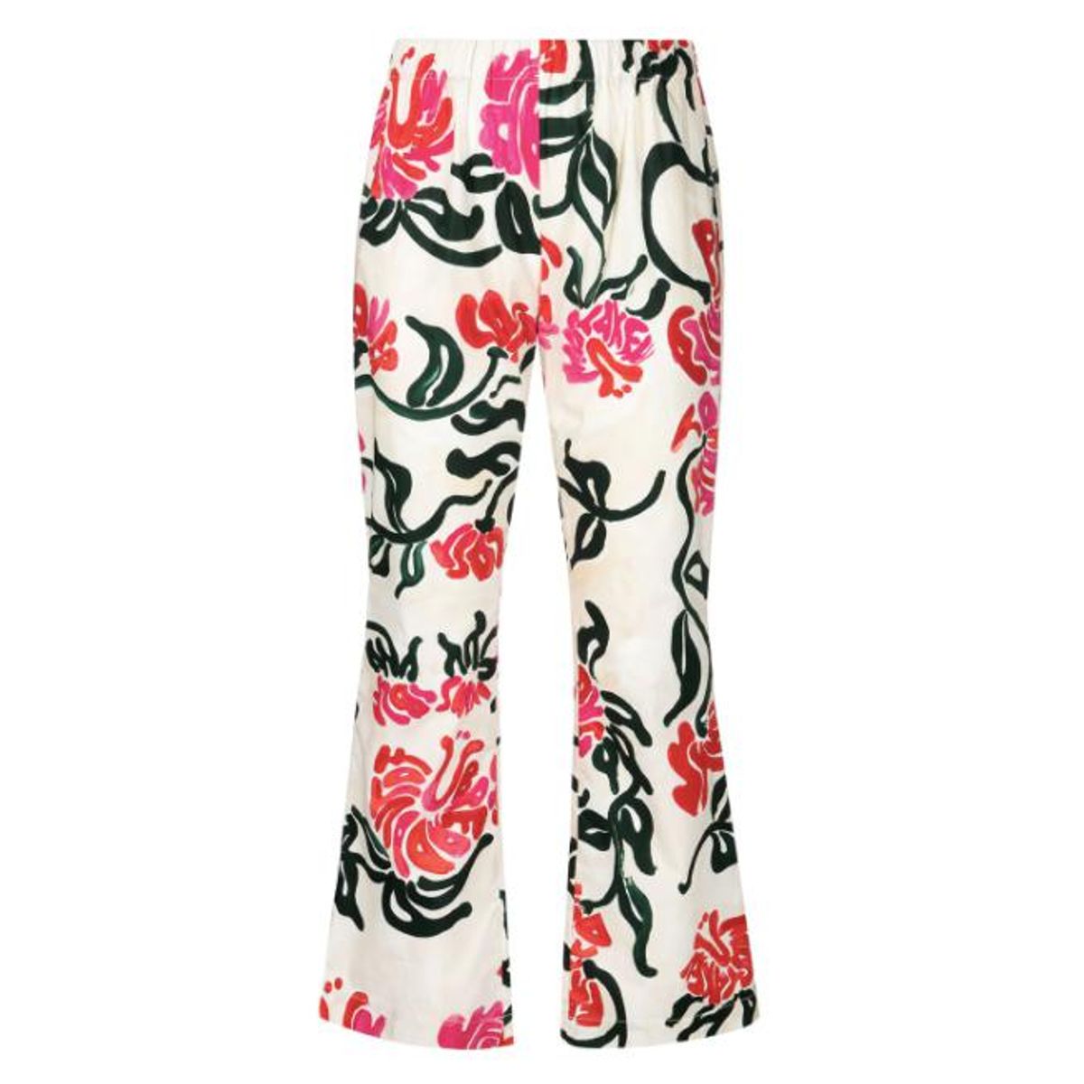 marni floral print bootcut trousers