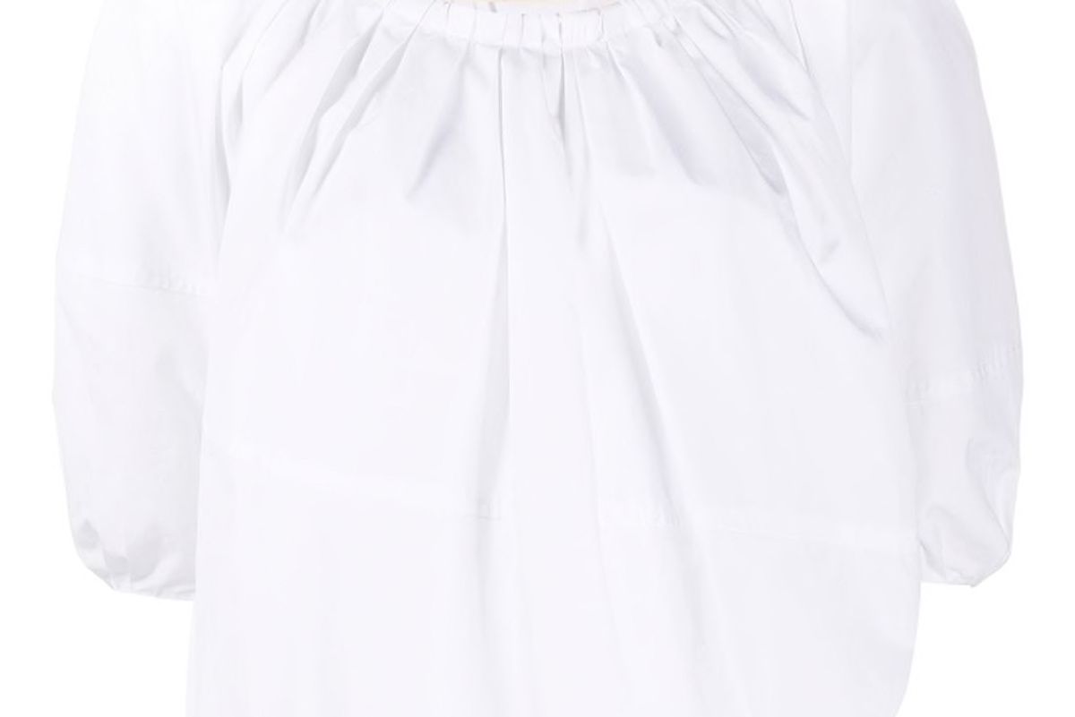 marni half sleeve cropped blouse