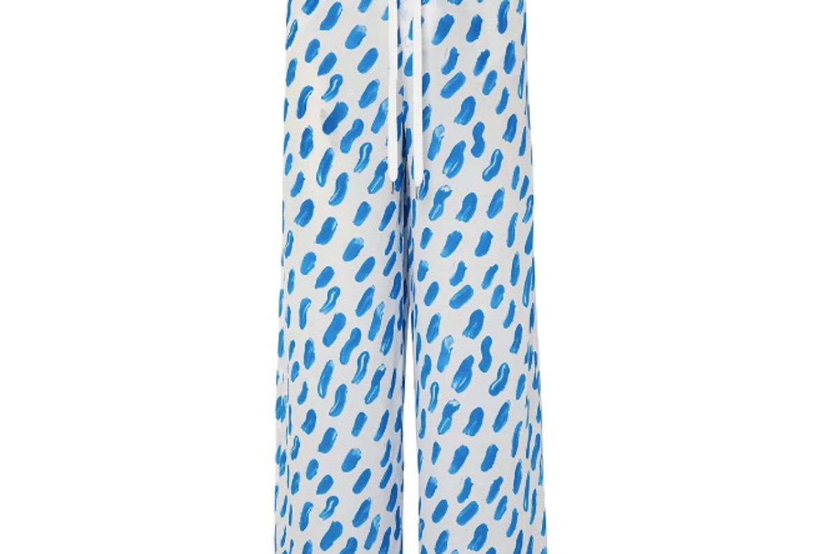 marni printed silk georgette wide leg pants