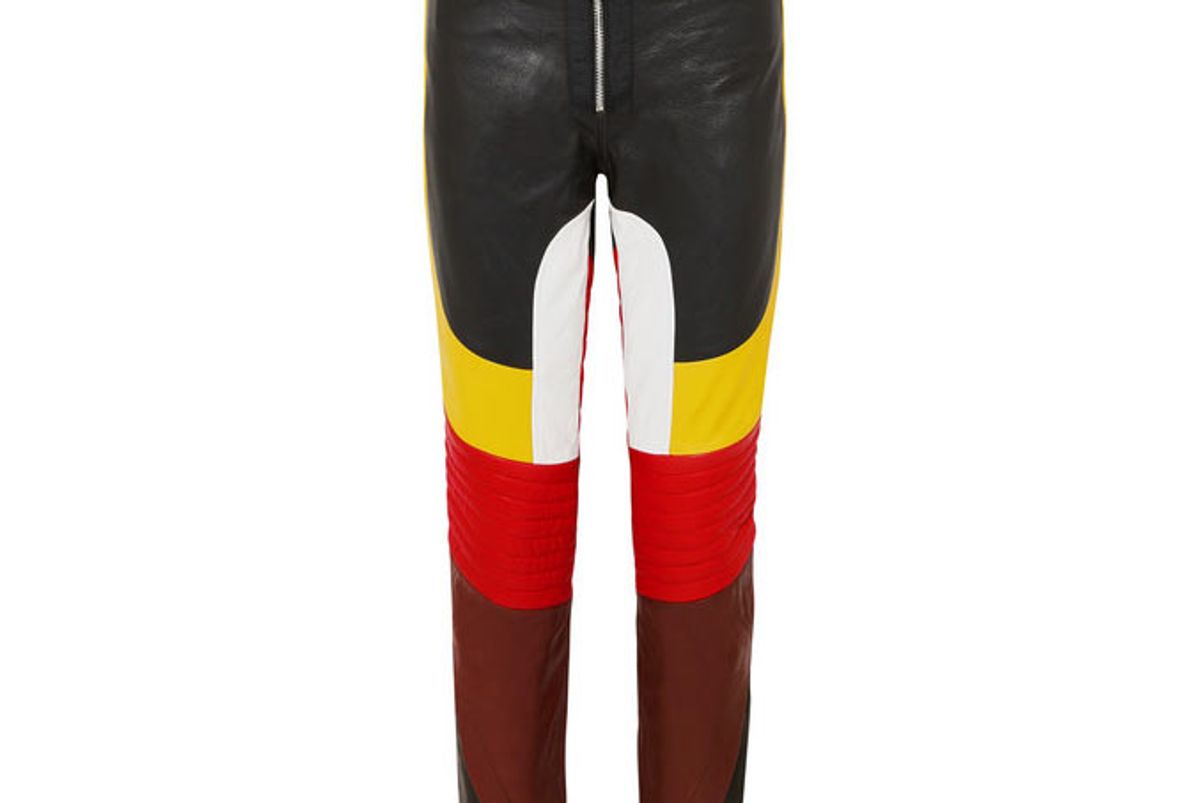 marques’ almedia color-block leather straight-leg pants
