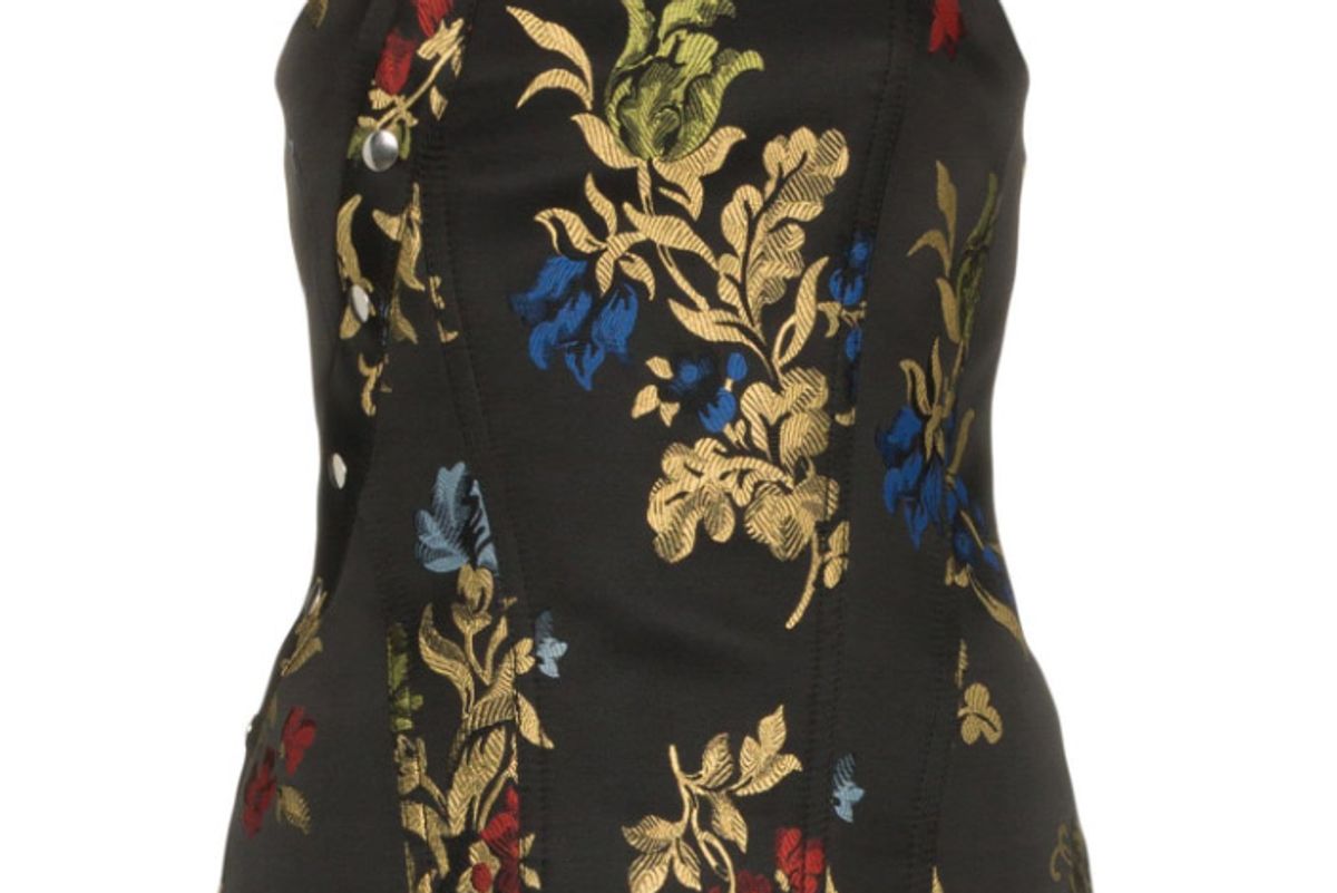 marques almeida floral embroidered corset top