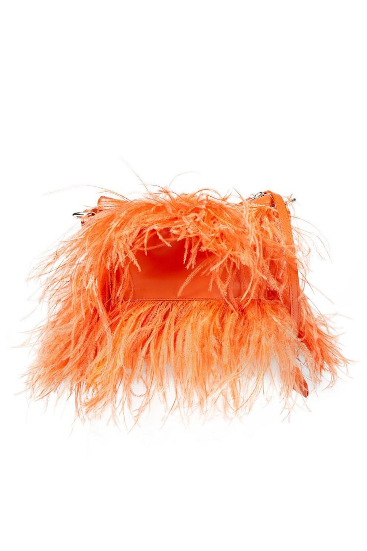 marques almeida ostrich feather trimmed leather shoulder bag