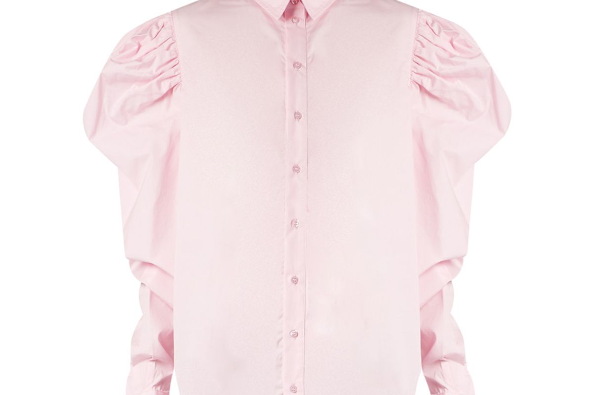 Puff-Sleeved Cotton-Poplin Shirt