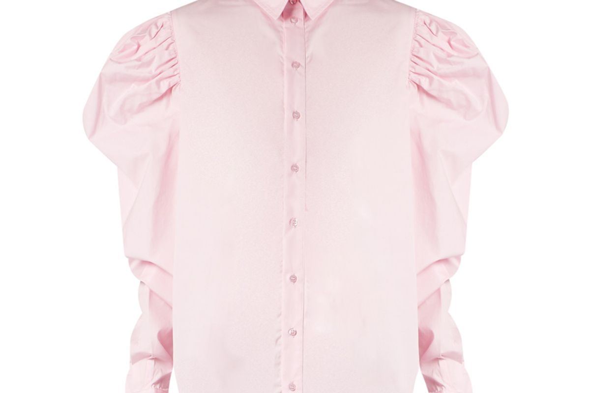 Puff-Sleeved Cotton-Poplin Shirt