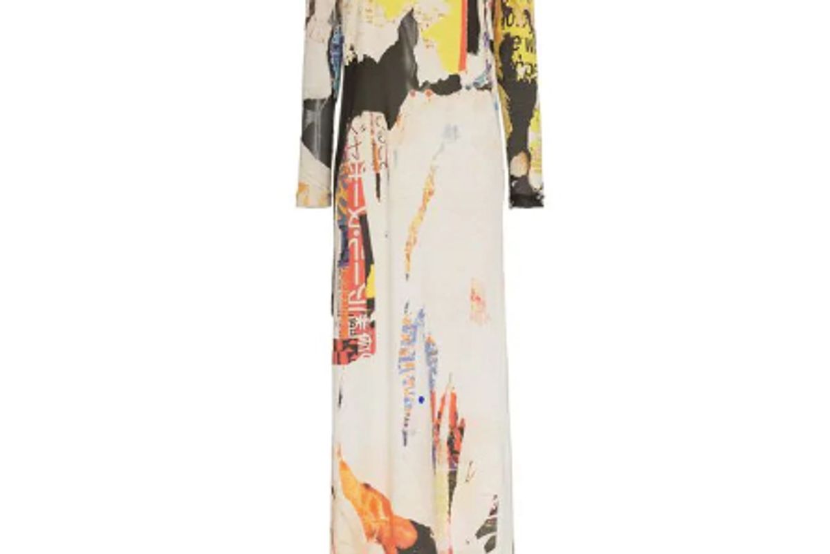 marquesal meida poster print cotton blend maxi dress shop