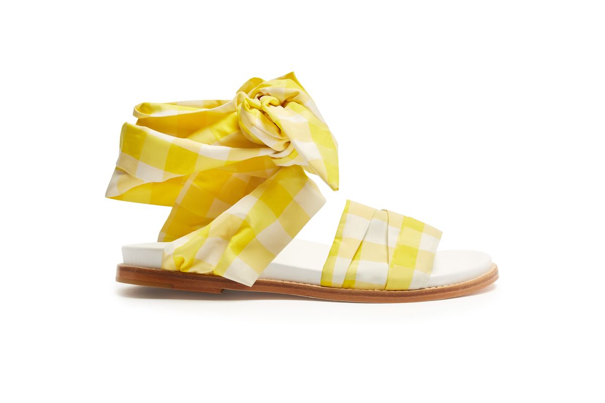 Wraparound Gingham Sandals