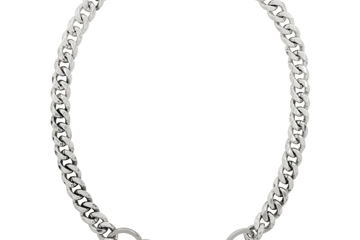 martine ali silver cuban wallet chain necklace