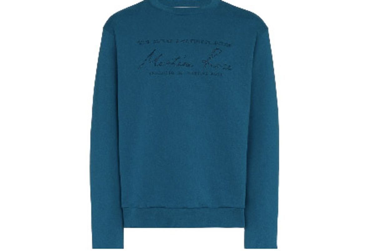 martine rose long sleeve logo embroidered sweater