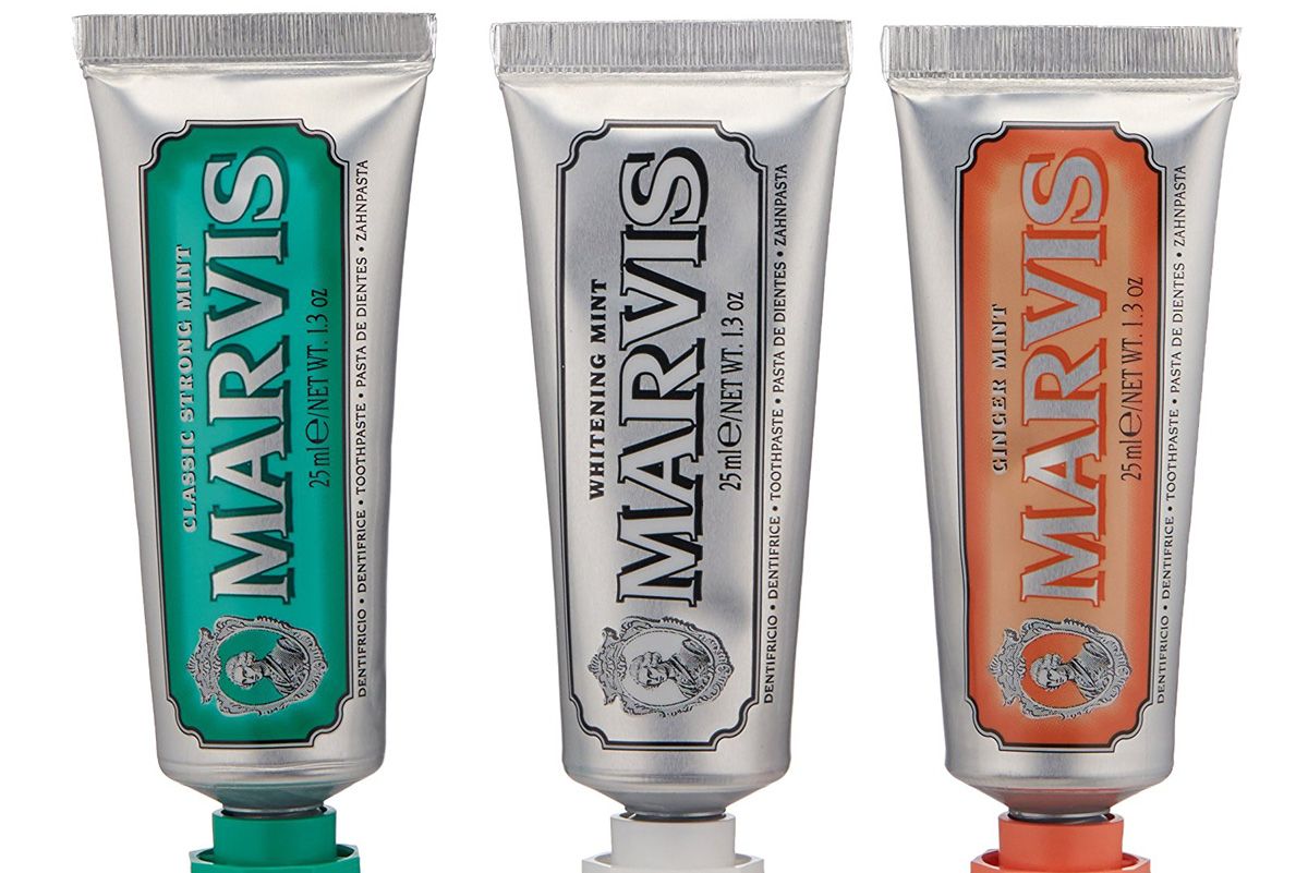 marvis travel with flavor toothpaste set