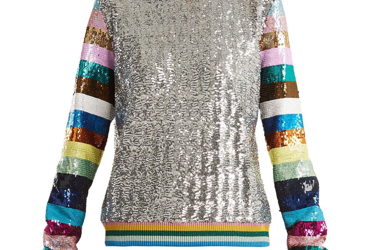 mary katrantzou magpie sequin embellished crew neck sweatshirt