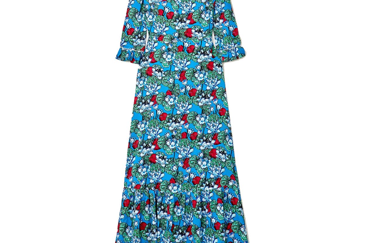 mary katrantzou millais floral print hammered stretch silk satin maxi dress