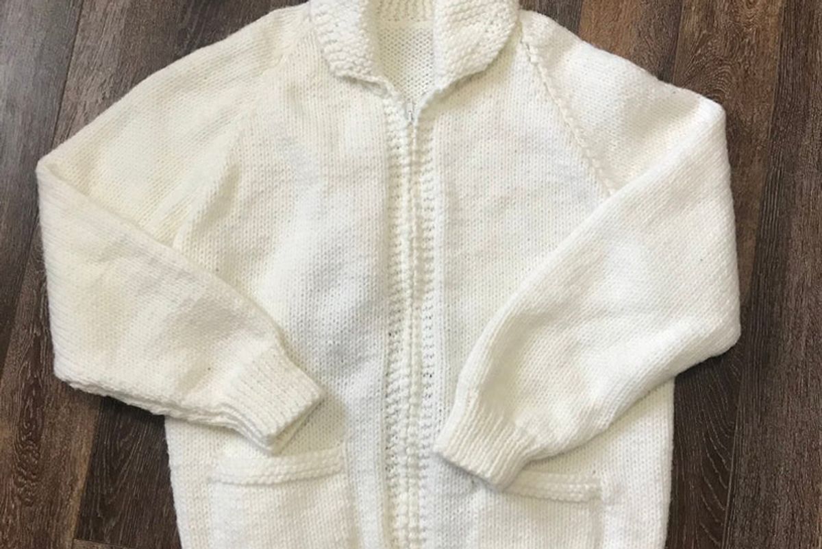 mary maxim vintage knit cardigan sweater