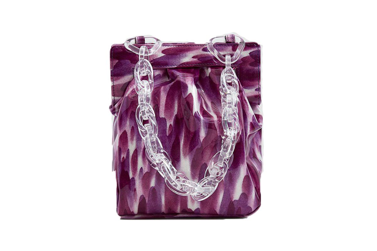 maryam nassir zadeh glow purse in violet leopard