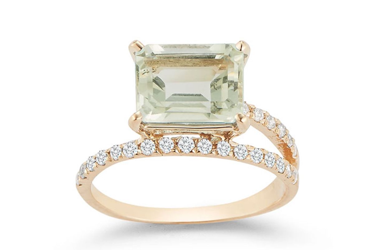 mateo 14k gold green amethyst point of focus ring