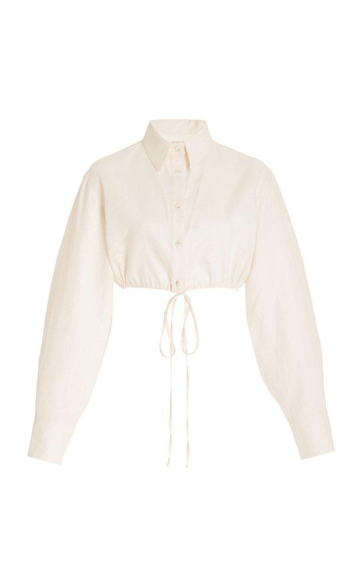 matthew burch exclusive cropped linen shirt