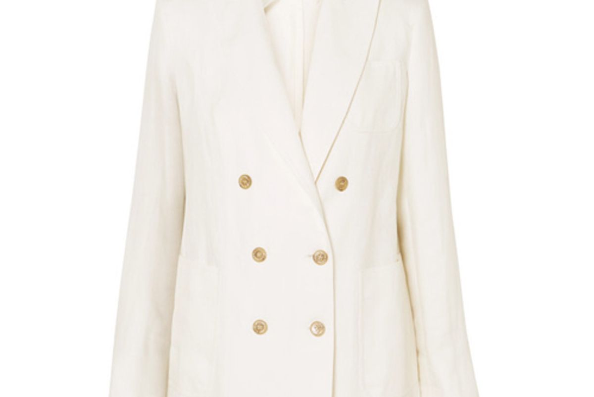 max mara double breasted linen blazer