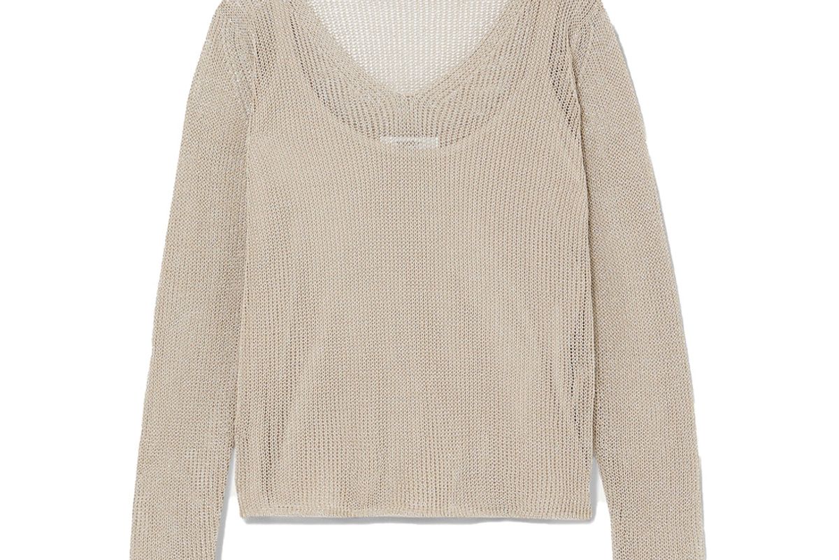 max mara layered cotton blend lurex sweater